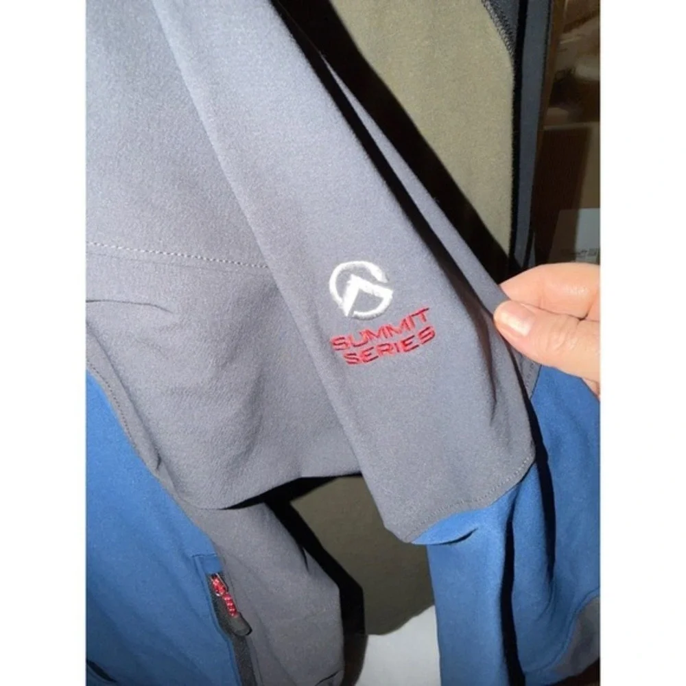 The North Face Summit Series Jacket Mens Medium Blue Grey Softshell‎ Full Zip